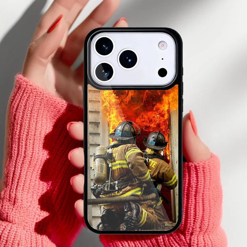 Fireman Firefighter Phone Case for iPhone 17 16 15 14 13 Pro Max Back Cover for 12 11 Pro Coque