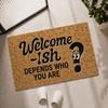 Floral Coir Doormat Non Slip Durable Indoor Outdoor Entryway Kitchen Bathroom Floor Mat