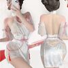 Сексуальная китайская юбка Cheongsam с открытой спиной, кружевное прозрачное нижнее белье с высоким разрезом, мини-набор Qipao