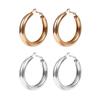 Punk Rock Minimalist 50mm Hoop Earrings Big Gold Alloy Thick Tube Round Circle