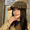 Женская панама с подкладкой из ретрофлиса с леопардовым принтом для осени и зимы, самая простая в сочетании, стильный берет, ветрозащитная, теплосберегающая, с козырьком