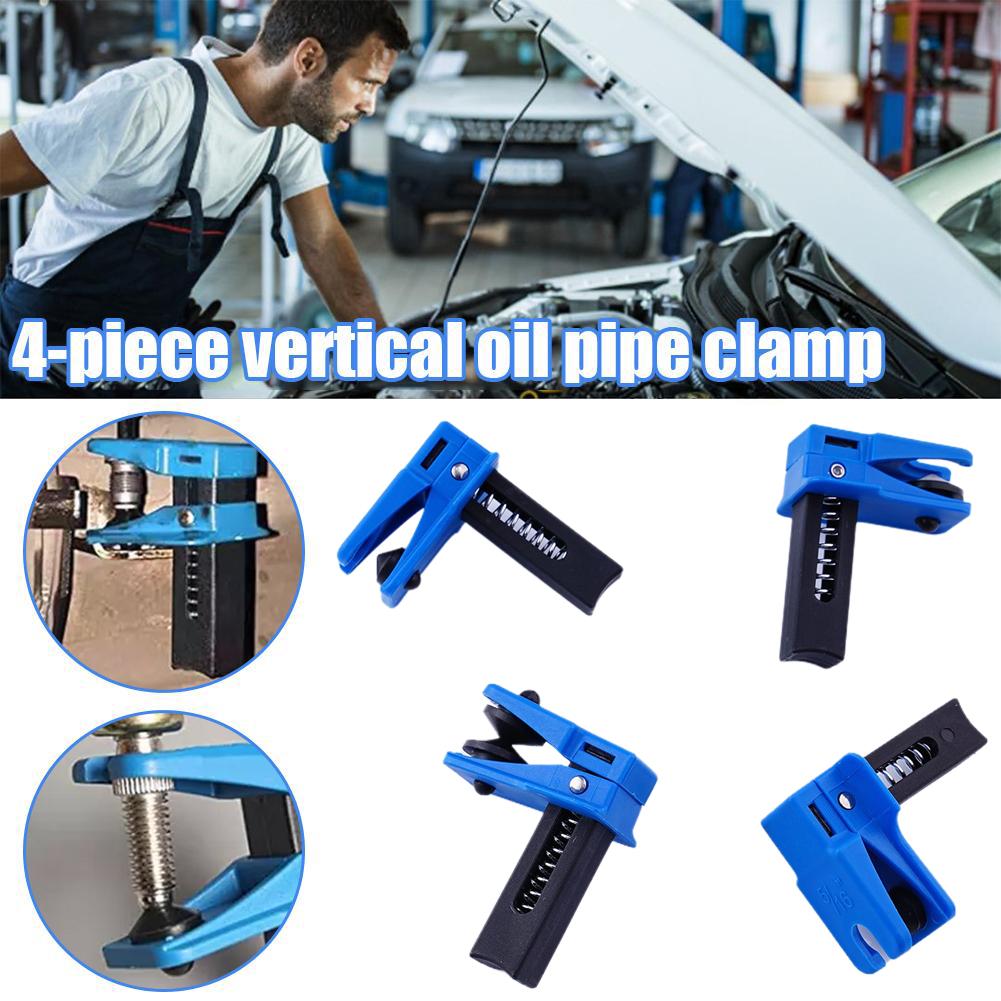 4Pcs Brake Tubing Clamp Oil Pipe Plug Hose Line Block Off Cap Set for Auto Motorcycle Repair Maintenance Tools