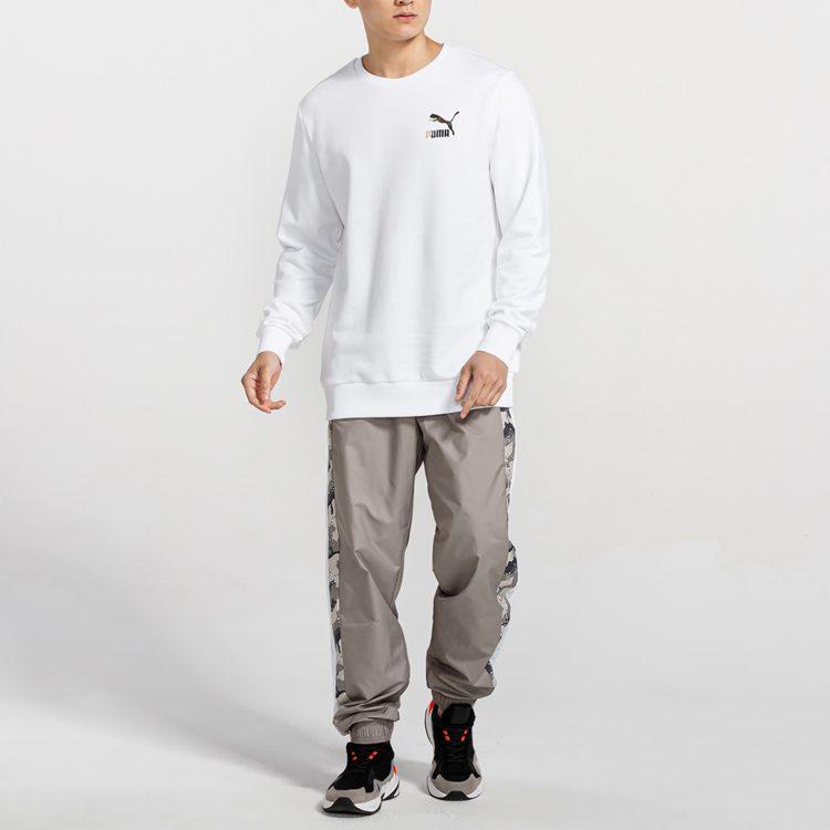 PUMA Sweatshirts Men's White Crew Neck Moderate Regular 578884-02