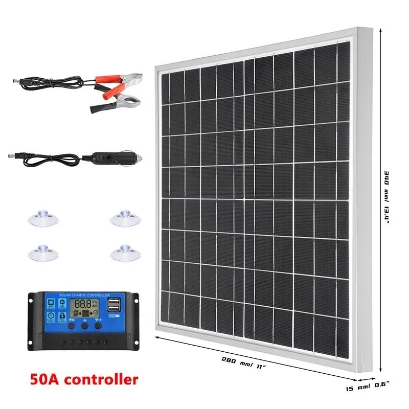 300 Вт солнечная панель 10A-100A контроллер набор 18 В ETFE гибкие монокристаллические солнечные батареи пластинчатая система аккумуляторная батарея аварийное питание
