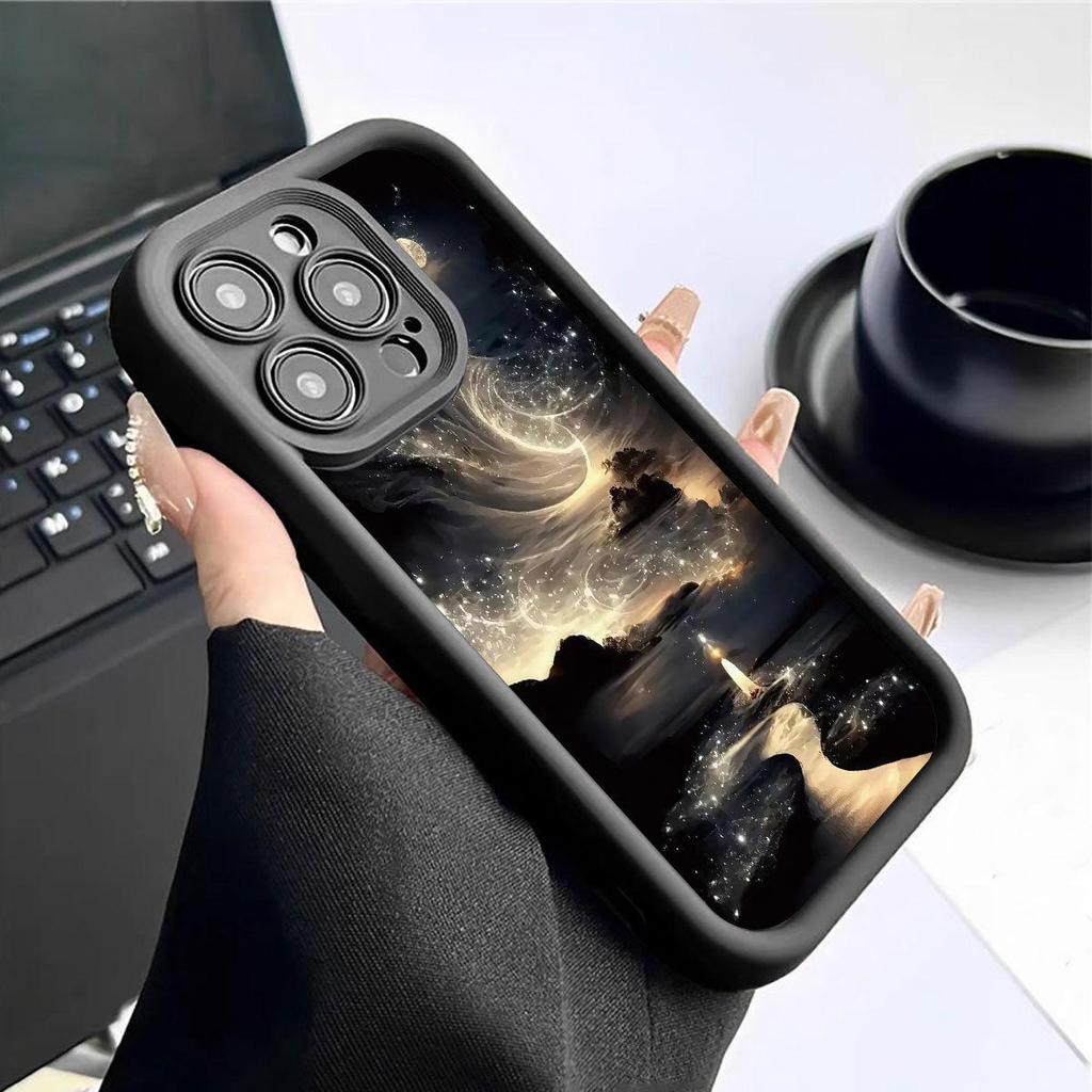 Черный корпус Starlight Road с рифлением для iPhone 15/16/17 Pro Max