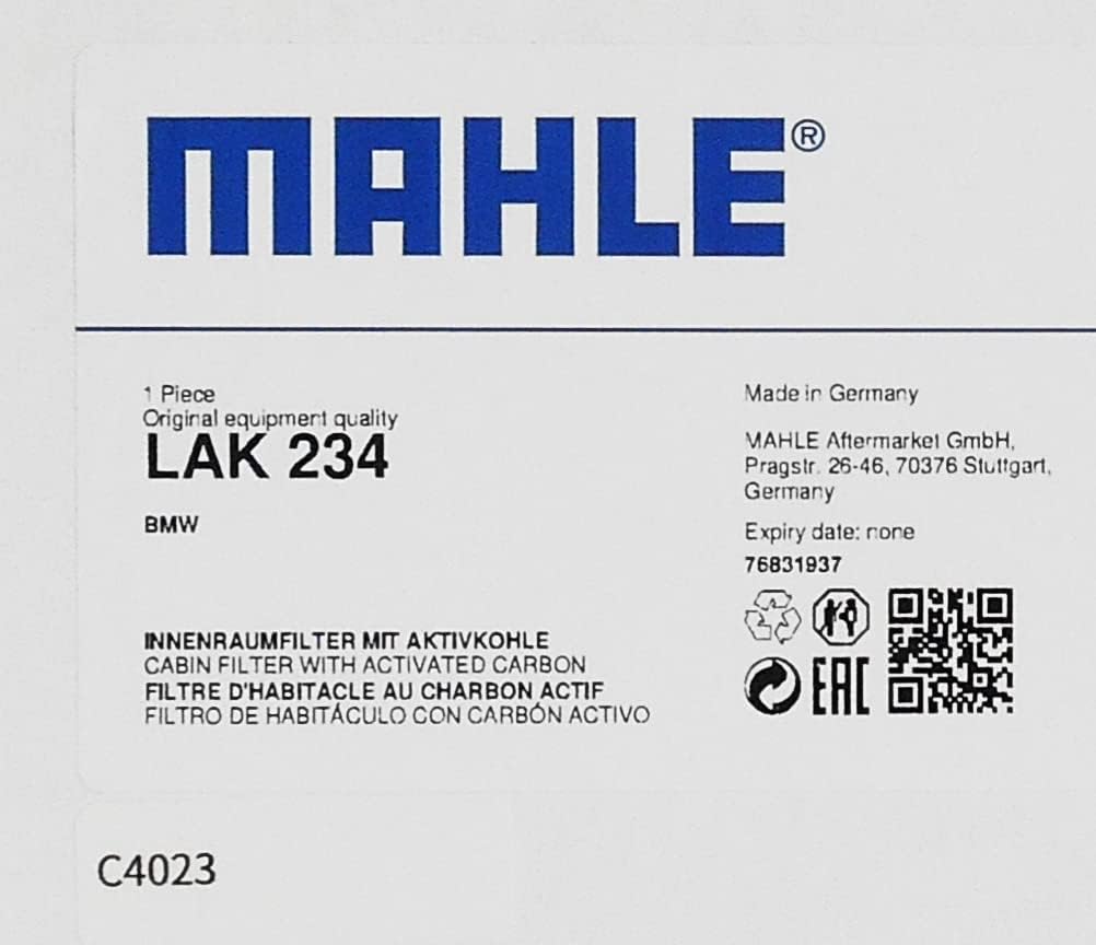 Фильтр кондиционера MAHLE для BMW Z4 (E85 E86 E89) 20i 23i 35i 2.2i 2.5i 3.0i 3.0si Родстер M Родстер M Купе (BT22 BT25 BT30 BU25 BU30 BT32 DU32