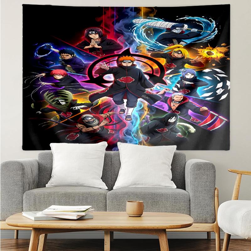 Naruto Print Tapestry, Backdrop, Easy Setup, Ideal for Bedroom, Office & Living Room, with Aesthetic Wall Hanging Decor.