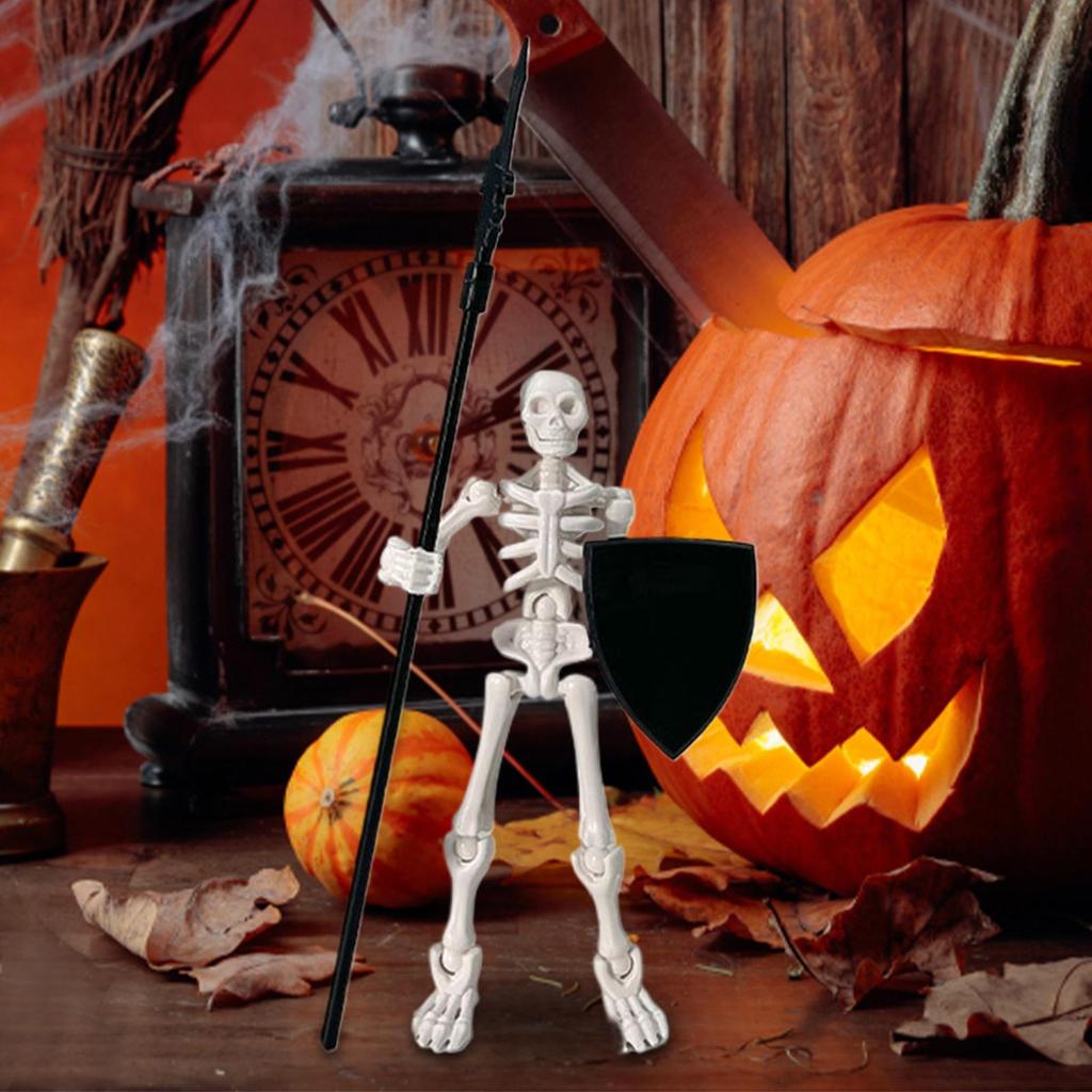 Skeleton Action Figure Movable Skeleton Doll For Halloween Human Bone Model Toys Figure Decoration For Collecting Display Indoor