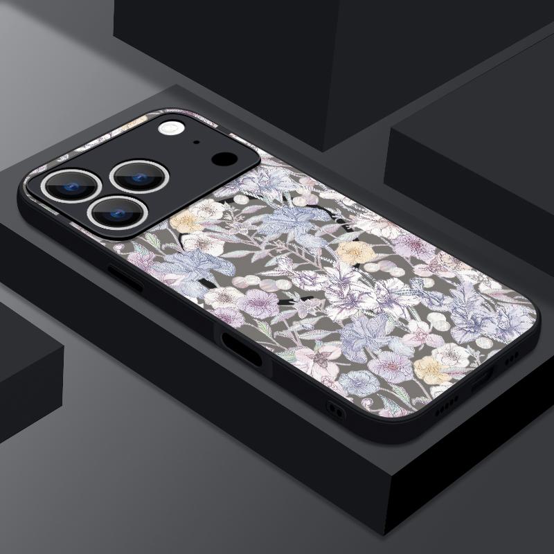 Винтажный Чехол с Цветочным Узором Для iPhone 17 Pro Max Магнитный Для Magsafe Матовое Покрытие Для iPhone 16 Pro Max 15 14 13 16E Air
