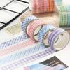 Декоративная клетчатая лента Самоклеящаяся малярная лента Washi Рулонная сетка Наклейки Универсальная DIY лента Washi Для поделок Планеров Календарей