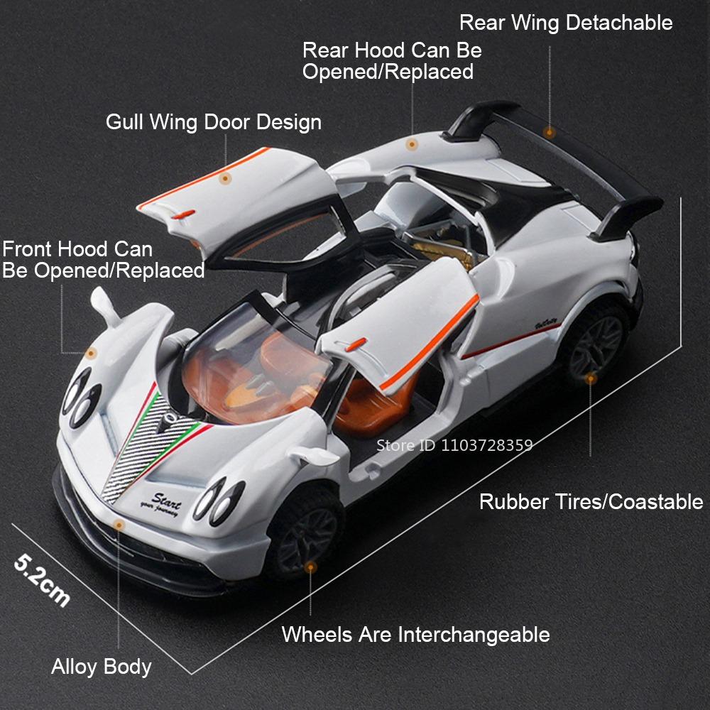 1:43 PAGANI ZONDA R AE86 Игрушечные Модели Машин Металлические Литые Двери Открываются Резиновые Шины Разборная Сборка Украшение для Мальчиков Подарки