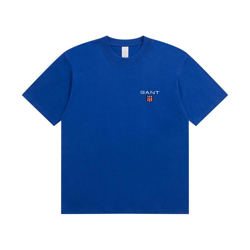 Gant 2026 Men's and Women's Summer Embroidered Pure Cotton Round Neck T-shirt