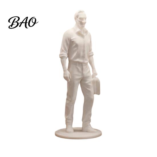 Workstation Mini Statue Desk Businessman Statue, 3D Printed Office Decor for Men, Small Workplace Executive Figurine with Briefcase, Motivational Home