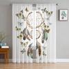 Dream Catcher Watercolor Feather Pattern Modern Tulle Curtains for Living Room Bedroom Home Kitchen Window Sheer Curtains
