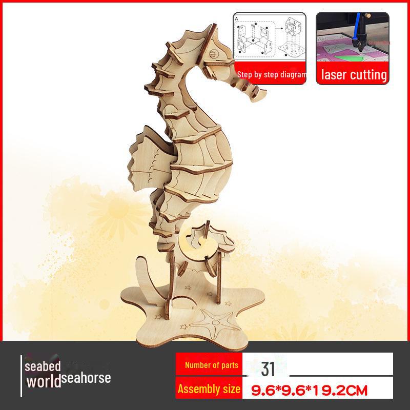 Милые животные DIY 3D деревянная головоломка для детей