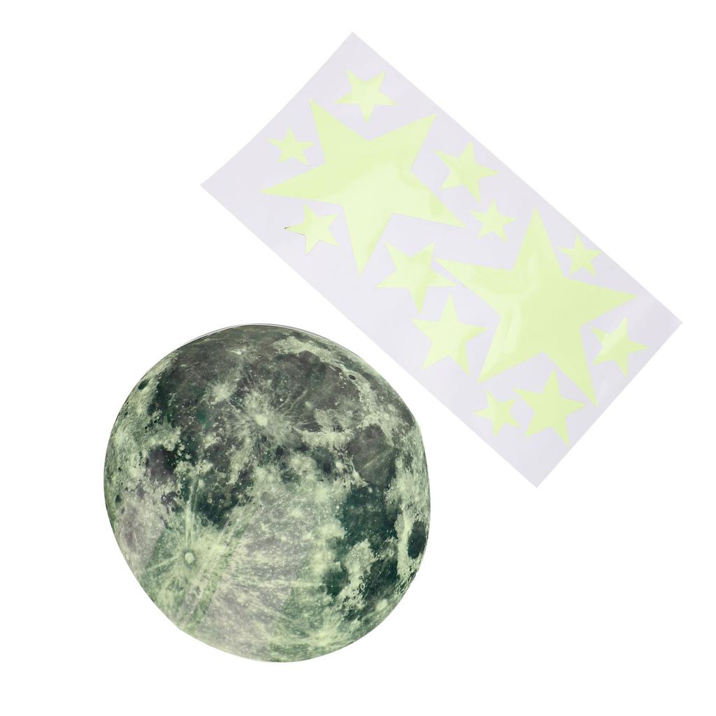 Наклейки на стену «Луна и звезды» из ПВХ, светящиеся декоративные самоклеящиеся наклейки «Луна и звезды» для детской комнаты