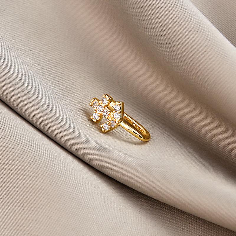 Украшения для тела с клипсами 1 шт., носовое кольцо в форме сердца и звезды, подарок, медная клипса для носа и ушей, поддельный пирсинг