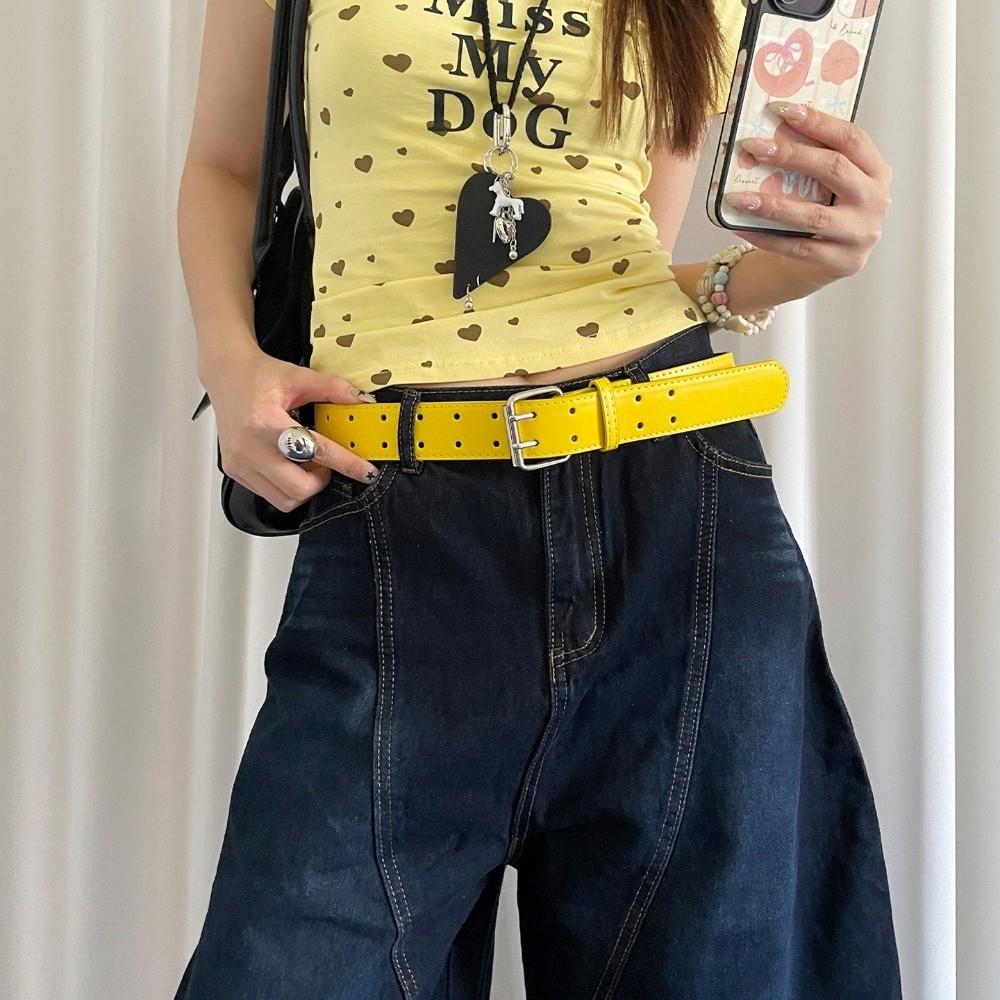 Double-Breasted Women's Belt Y2k Dress Jeans Belt Fashionable Wide Waist Belt Spicy Girls