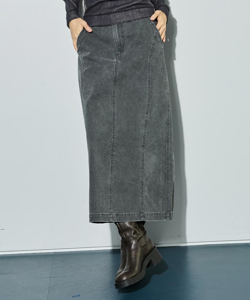 Burkeru Women'S Dyed Long Skirt Charcoal Gray