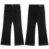 Mens Distressed Straight Fit Denim Jeans With Embroidery Mid-Rise Water Washed Cotton Blend Streetwear Casual Pants