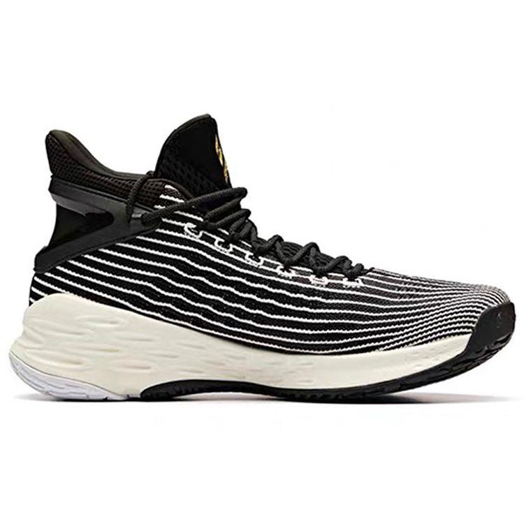 Anta KT4 Playoffs Shock Absorption Non-Slip Wear-Resistant High-Top Basketball Shoes Men Sneaker Black White 11921101-4