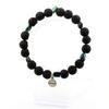 Stones and Minerals. Chrysocolla Bracelet from the USA + 8 Mm Lava Beads. Made In France.