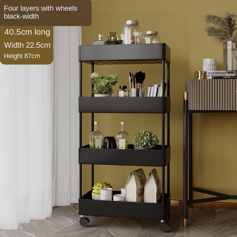 2/3/4-слойная стойка для хранения с узкими зазорами, полки для кухни, ванной комнаты, органайзер, мобильная тонкая тележка для хранения с колесной тележкой, экономия места