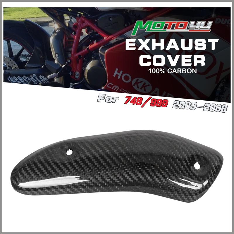 Для DUCATI 749 999 2003 2004 2005 2006 100% Углеродное волокно Крышка выхлопной трубы Мотоциклетный глушитель Теплозащитный кожух Защита трубы Обтекатель