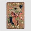 Vino Vermouth Cinzano Metal Sign Club Bar Plaques Cinema Living Room Decoration Tin Sign Poster