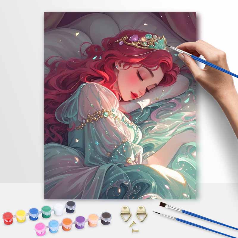 Disney Набор для живописи маслом «Принцесса» на холсте. Спящая красавица. Декор для дома своими руками. Подарок.