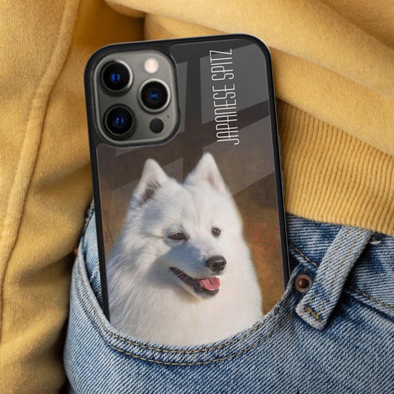 Мягкий чехол для телефона с изображением японского шпица для iPhone 17 Air 16e Pro max 15 Pro 13 14 Plus 11 12 MagSafe Магнитный Coque