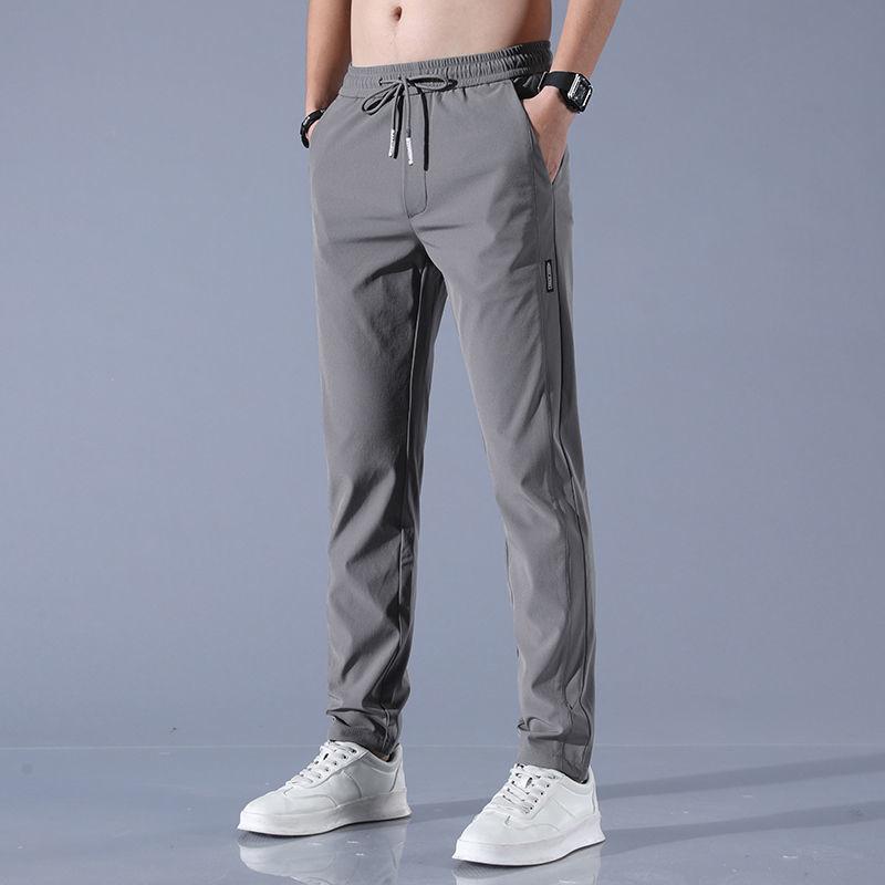 2023 Men's Korean Casual Ice Silk Summer Trousers – Lightweight, Breathable, Loose-Fit Sports Pants