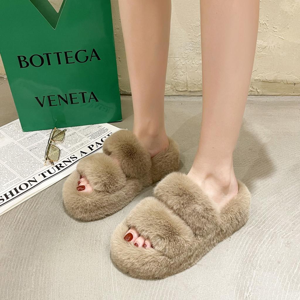 Thick Bottom Furry Slippers, Autumn and Winter Home Warm Slippers