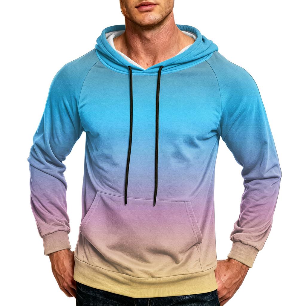 Men's Loose Fit Casual Hoodie with Pocket and Drawstring