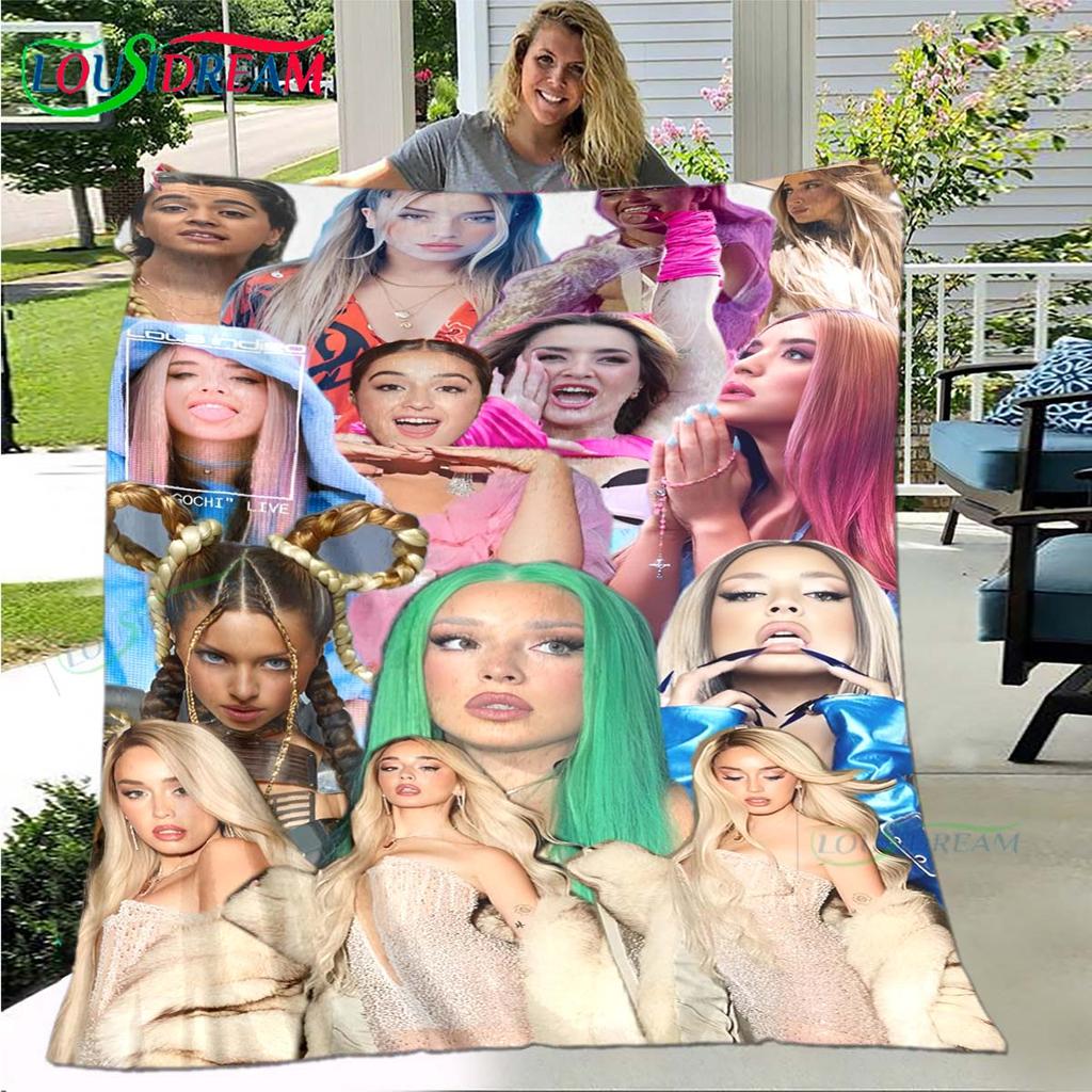 Fashion Spain Female singer B-bad G-Gyal Four Seasons Blanket Sofa Cover Travel Bed Plush Blanket Office Break Blanket Gift