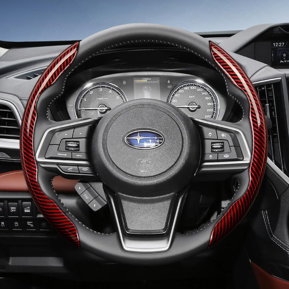 Carbon Fiber Steering Wheel Cover Quick Release Segmented For Subaru XV WRX BRZ Forester Outback Ascent Legacy Levorg vg5