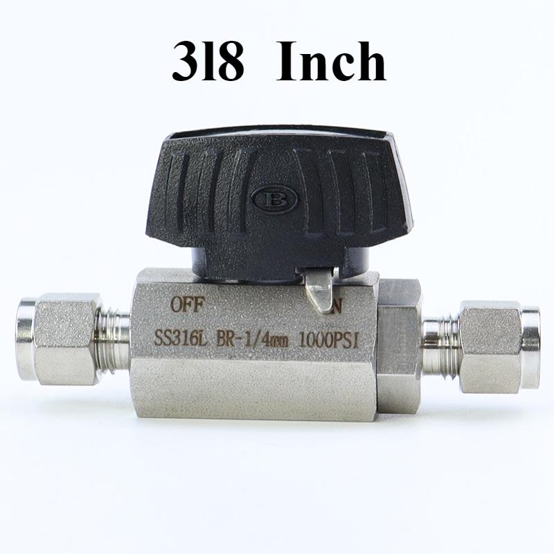 6 8 10 12 14 16 мм 1/4" 3/8" 1/2" 3/4" 1" Дюйм Труба Наружный Диаметр Компрессионный Фитинг 316L Нержавеющая Сталь Шестигранный Шаровой Кран 1000 PSI