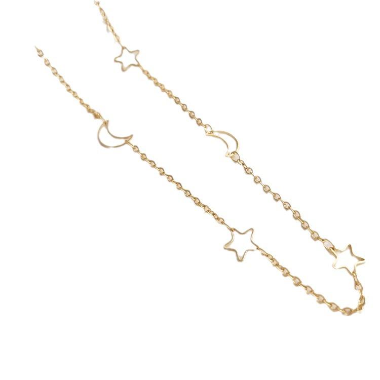 14K Gold-Filled Color-Preserving Star Moon Chain for DIY Necklace or Bracelet Jewelry