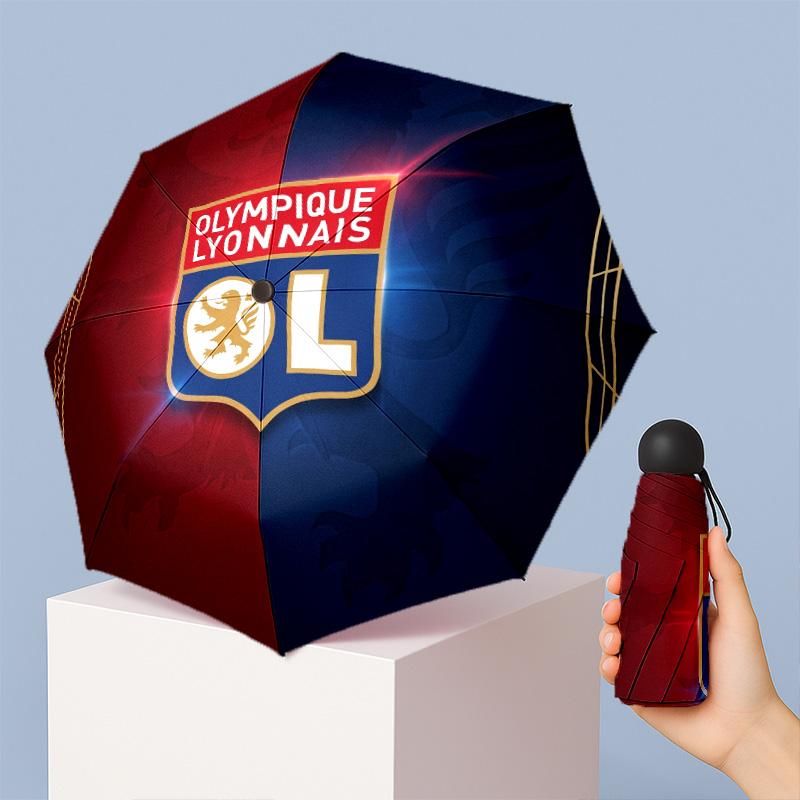 Мини 5-складной карманный зонт Lyon FC Компактный легкий Защита от УФ-лучей дождя и солнца Зонт Портативный дорожный зонт