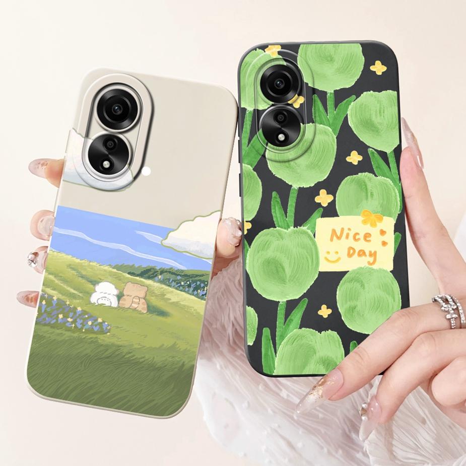 Чехол для Oppo A78 4G CPH2565 Новая Мода Конфетный Расписной Задний Чехол Ударопрочный Чехол для Телефона Для Oppo A78 A 78 OppoA78 4G Мягкие Fundas