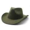 Western Style Cowboy Wool Felt Hat For Men Women Sun Protection