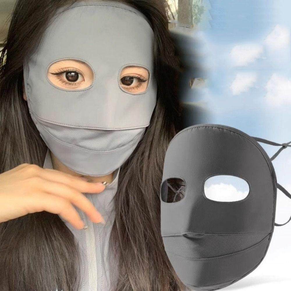Full Face Sunscreen Mask Sunscreen Face Scarf Face Gini Mask Thin Ice Silk Mask  Hiking