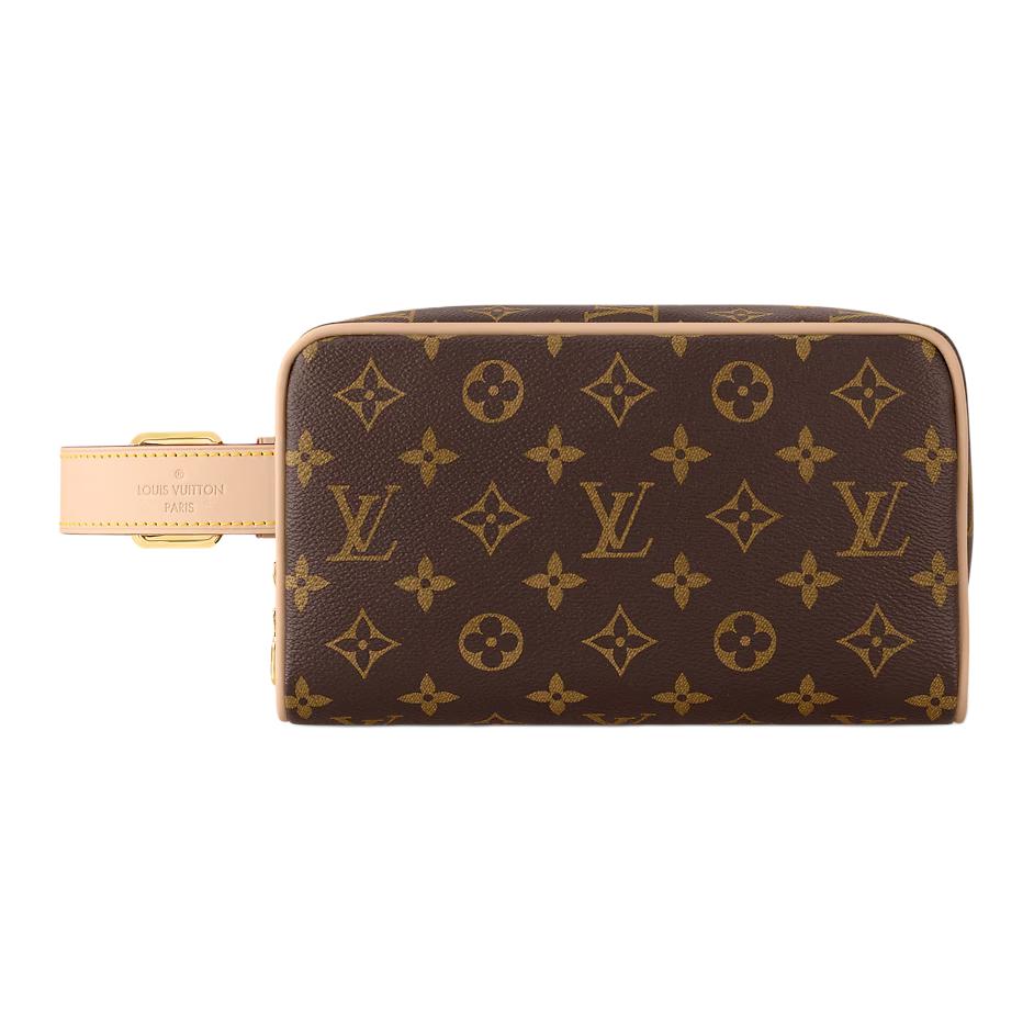 Louis Vuitton Косметичка Monogram Canvas с кожаной отделкой Женская косметичка Коричневый M83112