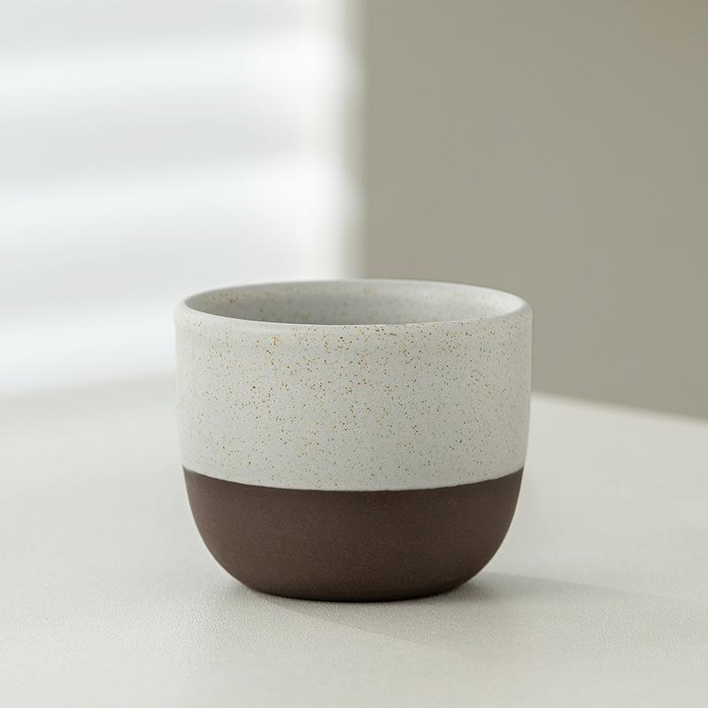 Japanese Ceramic Tea Cup Retro Matte Coarse Pottery Espresso Cups Handmade Coffee Ceramic Mug Drinkware Gift