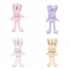 Fun Interaction Plush Rabbit Keyring Pulling Ears Car Keyring Bunny Dolls Pendant  Backpack Pendant