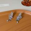 1 пара женских серег, инкрустированных кубическим цирконием, серьги в форме бабочек, серьги-пусеты для свидания, ювелирные аксессуары
