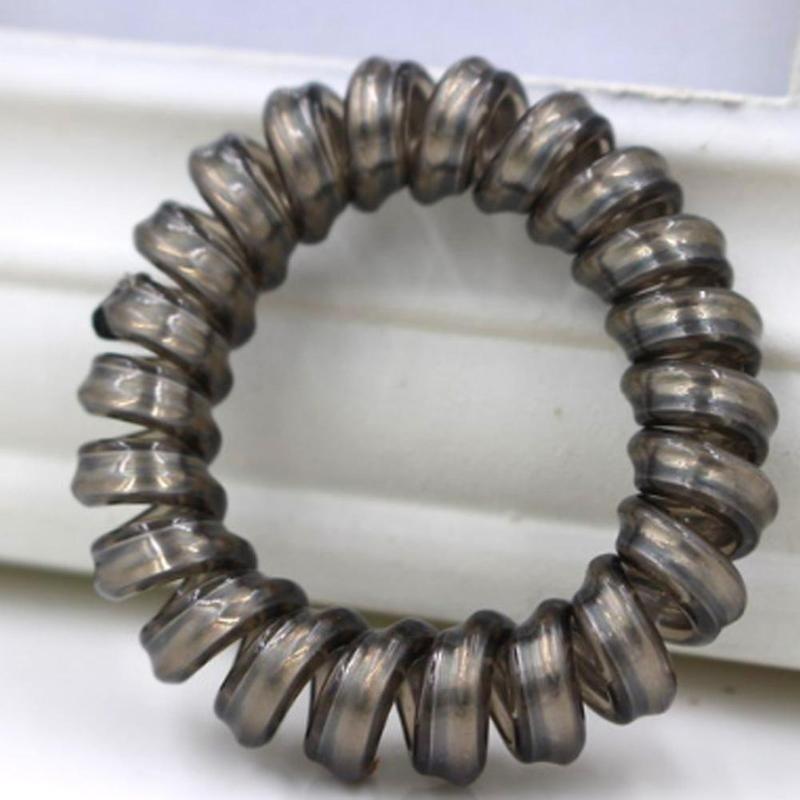 Elastic Rainbow Colorful Telephone Wire Cord Hair Band Ties Band Rope Bobbles 5pcs/lot