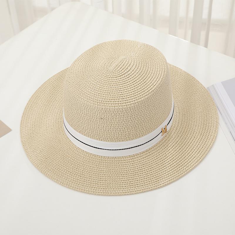 Новая женская летняя шляпа-ведро с защитой от УФ, милая, с лентой, для отпуска на море, соломенная шляпа с широкими полями и бантом