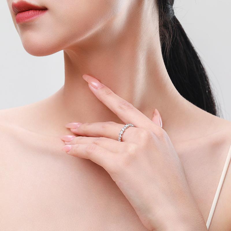 Tancise Classic 925 Sterling Silver Zircon Ring Ladies Jewelry Wedding Promise Party Gift