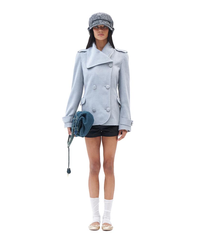 HILLDA Wide Lapel Brushed Jacket [Gray]